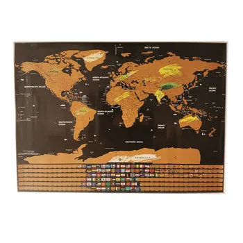Trinamą žemėlapis 82*59cm Namų apdaila, Sienų lipdukai Žaislas, lipdukai pasaulio žemėlapyje 252 nacionalines vėliavas Vandeniui atsparaus popieriaus Siena lipdukas žemėlapyje