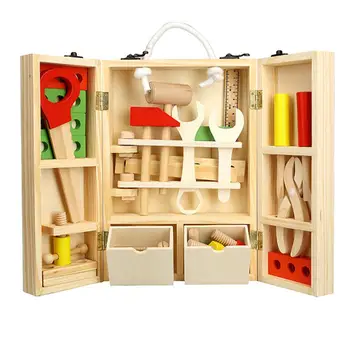 Hobbylane Vaikai Medinė Įrankių dėžė Nustatyti Statybos Žaislai, Mediniai Žaislai Vaikams Apsimesti Žaisti Vaikams Įrankis Žaislų Rinkinys