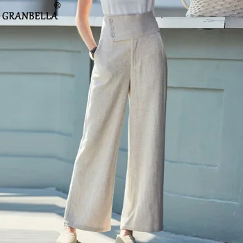 Moteriški Medvilniniai Skalbiniai Pločio Kojų Kelnės Streetwear Didelis Juosmens moteriškos klasikinės kelnės estetines