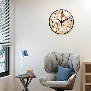 Kambarį Modernaus Stiliaus Apdaila Didelis Orologio Parete Gegutė Sieninis Laikrodis Visiškai Tylus Žiūrėti