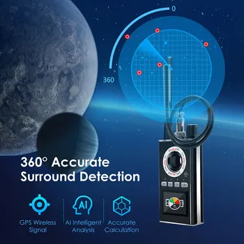 K88 Daugiafunkcinis Anti-Spy Detektorius su Pažangios Aptikimo, vaizdo Kameros GSM Garso Klaidą Finder GPS Signalo Objektyvas RF Tracker Aptikti