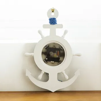 Namo apdaila Viduržemio Jūros buriavimo sieninis laikrodis žiūrėti sandėlyje adata skaitmeninės veido Laivas 