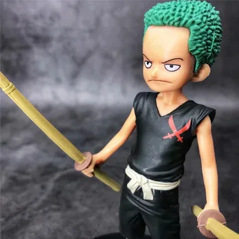Vienas Gabalas Vaikystės Ver. Zoro Luffy Sanji Sabo Ace Vaikai PVC Veiksmų Skaičius, OP Mielas Q Kolekcijos Modelis Žaislų, Dovanų 15cm
