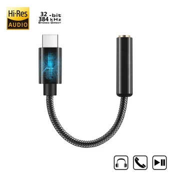 Hi-Res USB DAC C Tipo 3,5 mm Ausinių Hifi Stiprintuvas Adapteris, skirtas 