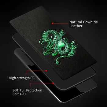 Natūralios Odos 3D Įspausti Erelis Grūdų telefoną atveju Huawei P40 P20 30 Lite Pro Mate 20 P10 Padengti Už Garbę 20 Pro 10 10i 8X