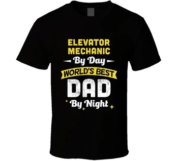 Liftas Mechanikas Dieną Pasaulio Geriausių Tėtis Naktį Darbo Tėvo Diena Marškinėliai