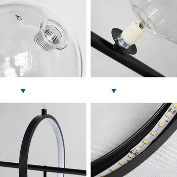 LED Postmodernaus Geležies ir Stiklo Dizaineris LED Lempos, LED Šviesos.Sieniniai Šviestuvai.Priedai Veltiniams, Vilna Lempa.Pakabukas šviesos Valgomasis Kambarys