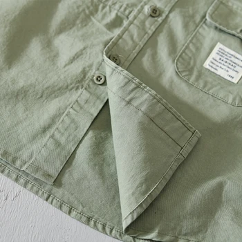 Vyrams, Atsitiktinis marškinėliai kieto medvilnės, aukštos kokybės naujas viršūnes 2021 m. pavasarį soft green marškinėliai Orui aprangos chemise homme 1235