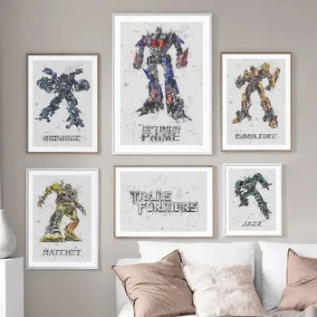 Autobots Optimus Prime Kamane Ironhide Šiaurės Plakatai Ir Spausdina Sienos Meno Tapybos Drobės Vaikas Sienos Nuotraukas, Už Kambarį