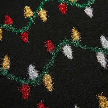 Žiemą Moterys Kalėdų Megztiniai Animacinių Filmų Spalvų Šviesos Juosta Megztinis Ilgomis Rankovėmis Viršūnes Crewneck Megzti Megztiniai