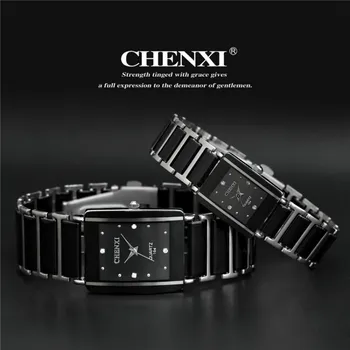 CHENXI Prabangos Prekės ženklo Žiūrėti Elegantiškas Moterų Laikrodžiai Paprastas, Stilingas Dizainas, Keramika Apyrankės Kvarco Atsitiktinis Žiūrėti montres 2019 m. moteris