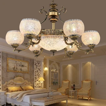 Europos stiliaus kambarį Bronzos liustra žvakė, lempa, modernus valgomasis lempos miegamojo lempa dvigubai liustra