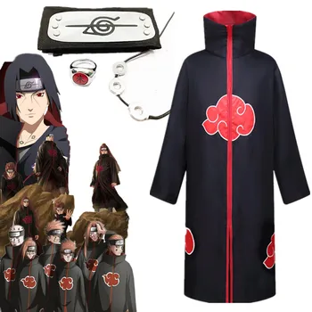Naruto Uchiha Itachi Cosplay Kostiumų Akatsuki Apsiaustą Anime Rekvizitai Helovinas Drabužiai.