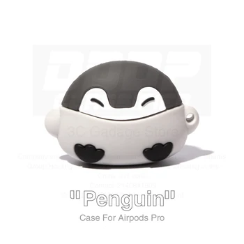 Minkštas Apsauginis Silikono Atveju Airpods 1/2 pro mielas pingvinas įdomus įtaisą su keychain karabinai kablys priedai