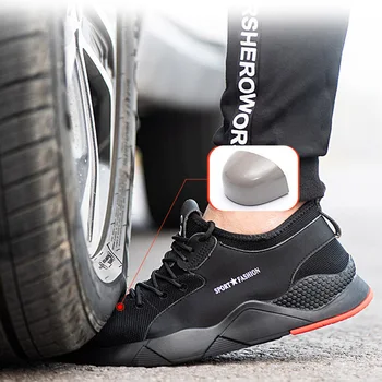Patinas Plieno Toe Darbo Saugos Batai Kamufliažas Vyrų Batų Kvėpuojantis Lauko Laisvalaikio Sneaker Anti-smashing Auskarų Darbo Saugos Įkrovos