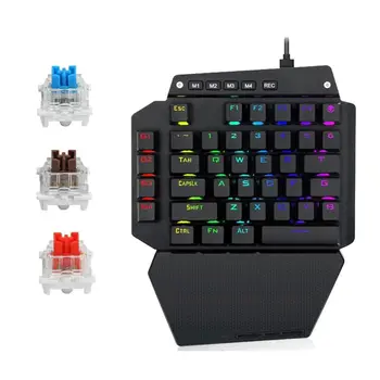 K700 Viena ranka Mechaninė Žaidimų Klaviatūra RGB LED Backlight Outemu Jungiklis Makro Apibrėžia 44 Klaviatūra