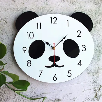 Amecor Kūrybos Animacinių Filmų Panda Modelio Sieninis Laikrodis Tyliai Akrilo Vaikas, Vaiko Kambarių Dekoro Mielas Europos Minimalistinio Medinis Laikrodis #45