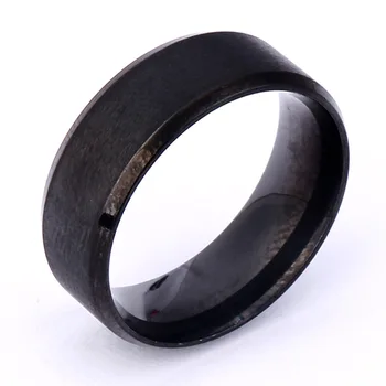 Žiedai Europa ir Jungtinės amerikos valstijos titano plieno papuošalai paprasta platus matinis piešimo gamintojai, pažangių išskirtinis žiedas