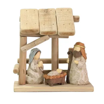 Statula Kristaus Gimimo Scena Nustatyti Kūdikio Jėzaus Ėdžiose Kalėdų Lovelę Figūrėlės Miniatiūros Ornamentu Bažnyčios Kalėdų Dovana, Namų Puošybai