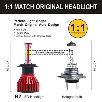 KINGSOFE Priekinės Lempos H7 50W LED Rūko žibintų gimimo data-9005/HB3/H10 Didelės Galios Žibintų Lemputės, Automobilių Lemputės Konversijos Rinkinys