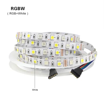 1Roll 5M 5050 LED šviesos Juostelės Juosta DC 12V RGB RGBW RGBWW Atostogų Apdailos lempa LED String Juostelės 60LEDs/M, atsparus Vandeniui