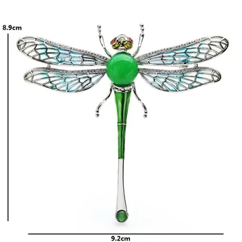 Wuli&baby Didelis Emalio Dragonfly Sages Moterims Unisex 8-spalva kalnų krištolas Vabzdžių Vestuvėms Šaliai, Sagės, Segtukai, Dovanos