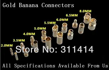 10pairs/daug 4.0 mm 4mm Aukso Kulka Banana Plug Jungčių RC Baterija ESC Brushless Variklio Aukštos Kokybės Mažmeninės prekybos Lašas laivas