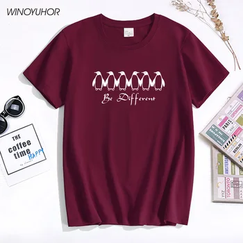 Nauja Vasaros T Shirts Būti Įvairių Juokingas Pingvinas Atspausdintas T-shirt Moterims Laisvalaikio trumpomis Rankovėmis Apvalios Apykaklės Tees Madinga Marškinėlius