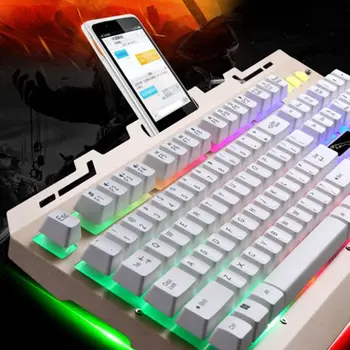 Laidinio USB RGB Žaidimų Klaviatūra Spalvinga LED Apšvietimu Kompiuterinių Žaidimų Keyboad M17F