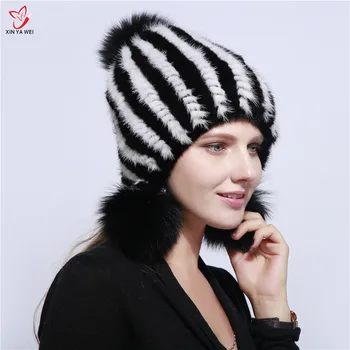 2020 moterų žiemos audinės kailio kepurę nekilnojamojo silver fox fur šiltas slidinėjimo kepurė natūralaus kailio, trikotažo kailio kepurė mados prekės ženklo rusijos stilius
