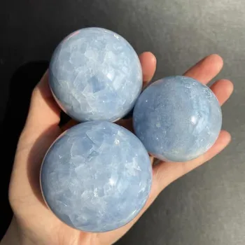Nauja siunta mineralų poliruoto natūralaus mėlyna celestite kvarco kristalų rutulio sfera dovanų