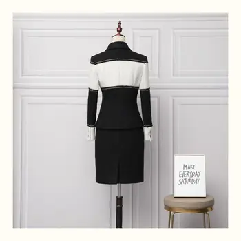 Aukštos kokybės Elegantiškas OLIS kostiumai Naujas desginer moterų švarkas striukes+A linijos Sijonai 2piece nustatyti C480