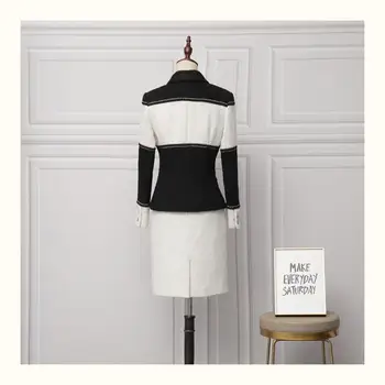 Aukštos kokybės Elegantiškas OLIS kostiumai Naujas desginer moterų švarkas striukes+A linijos Sijonai 2piece nustatyti C480