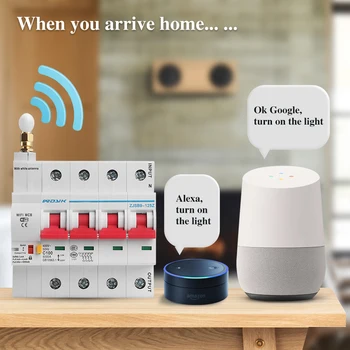 4P WiFi Smart išjungiklių Automatinis Jungiklis trumpojo jungimo, perkrovos apsauga, Alexa, Google namo Smart Home
