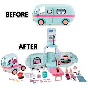 LOL staigmena lėlės žiemos diskoteka lėlės lols figura žaislai, 2-IN-1 GLAMPER Originalus Iškylą automobilių žaislai, rinkiniai mergaitėms