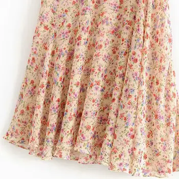 Boho derliaus linija high waisted sijonai moterų šifono midi sijonas streetwear korėjos ilgas, geltonos spalvos gėlių sijonas Vasaros 2019