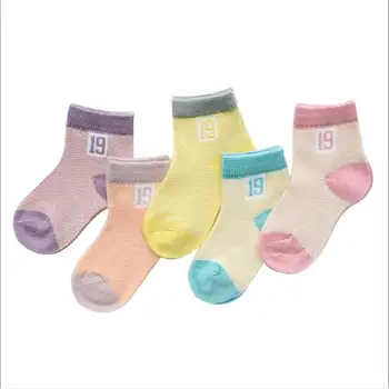 0-3Y 5 Porų Pakuotė Didmeninė naujagimiui kojinės vasaros skaitmeninių spalvų atitikimo kūdikių kojinės
