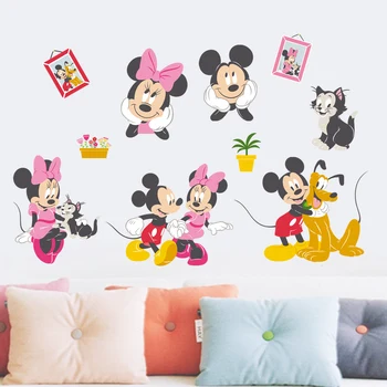 Animacinių Filmų Mickey Minnie Mouse Plutonas Katė Sienų Lipdukai Miegamasis Namų Dekoro Priedai 
