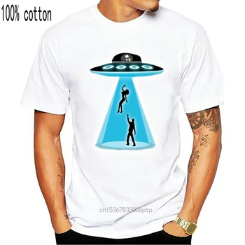 Juokinga Užsienietis Ufo Grobimo T Shirt O-Kaklo Vientisos Spalvos Pavasarį Originalus Trumpomis Rankovėmis Tinka Pastatas Spausdinti Marškinėliai