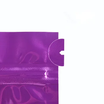 100vnt Blizgus Violetinė Maisto prekių Mažmeninės prekybos Aliuminio Folija Zip-Lock Pakuotės Maišelis Kvapus Arbatos Mylar Šilumos Antspaudas Saugojimo, Pakavimo Krepšys