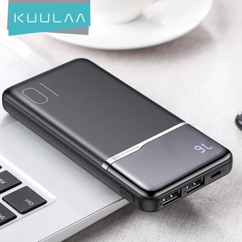 KUULAA Galia Banko 10000mAh Nešiojamų Įkrovimo PowerBank 10000 mA PoverBank USB Išorinės Baterijos Įkroviklio Xiaomi Mi iPhone11 12