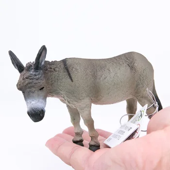 CollectA Ūkio Laiko Gyvūnus, Pilka Donkeyt Plastiko Pav Vaikų Modeliavimas Žaislo Modelis #88115