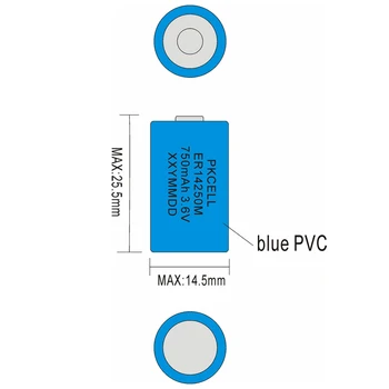 6PCS PKCELL 1/2 AA baterijos ER14250M 14250 maitinimo tipas 3,6 v 750MAH ličio baterijos pirminės baterijos apsaugos sistemoms
