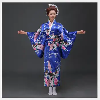 Mados Tendencijos Įvairiose Moterų Seksualus Kimono Yukata Su Obi Naujovė Vakarinę Suknelę Japonijos Cosplay Kostiumas Gėlių Vienas Dydis