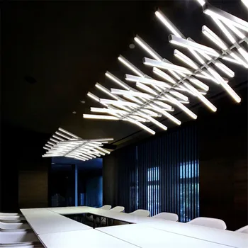 Šiuolaikinės Fishbone LED Šviestuvo apšvietimo Šiaurės loft Juoda/Balta kabo žibintai kambarį namuose deco Pakabukas lempa, restoranas, Baras