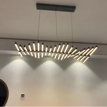 Šiuolaikinės Fishbone LED Šviestuvo apšvietimo Šiaurės loft Juoda/Balta kabo žibintai kambarį namuose deco Pakabukas lempa, restoranas, Baras