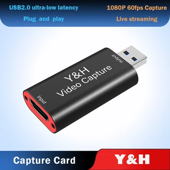 Y&H 4K Video Capture Card USB 2.0 HDMI Video Grabber Įrašyti Langelį PS4 Žaidimas DVD vaizdo Kamera HD Kamera, Įrašo Transliacija
