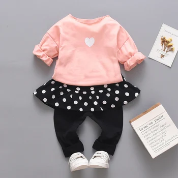 2019 m. Pavasarį 1 metų gimtadienio kūdikiui baby girl drabužių rinkiniai sportinis kostiumas už naujagimio mergaičių drabužių komplektus, rinkinius, kūdikiams medžiaga