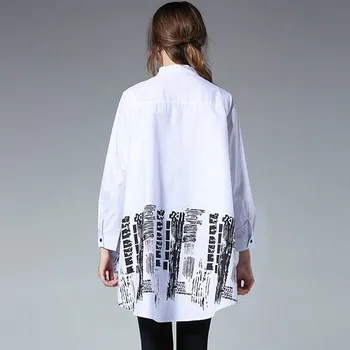 Max LuLu Rudenį 2019 Mados Korėjos Dizaineris Ponios Ilgai Drabužiai Moteriški Vatos Pagaliukai Ir Palaidinės Derliaus Negabaritinių Spausdinti Marškinėliai