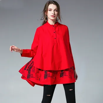 Max LuLu Rudenį 2019 Mados Korėjos Dizaineris Ponios Ilgai Drabužiai Moteriški Vatos Pagaliukai Ir Palaidinės Derliaus Negabaritinių Spausdinti Marškinėliai
